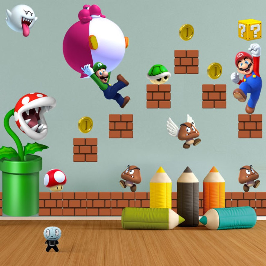 Vinilos y pegatinas infantiles o juveniles mario bros