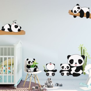 Vinilos y pegatinas infantiles osos panda Vinilos y pegatinas infantiles osos panda