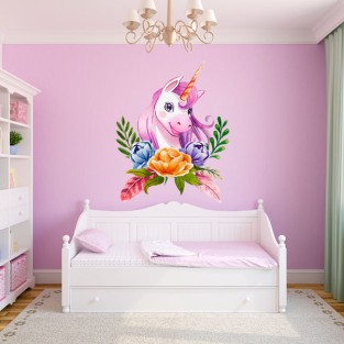 Vinilos y pegatinas infantiles unicornio acuarela Vinilos y pegatinas infantiles unicornio acuarela