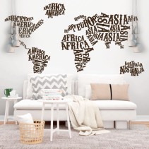 Vinilos decorativos mapamundi nombres continentes