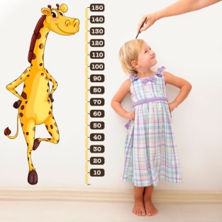Vinilos decorativos medidor de estatura jirafa infantil (medida: 85 x 153 cm)