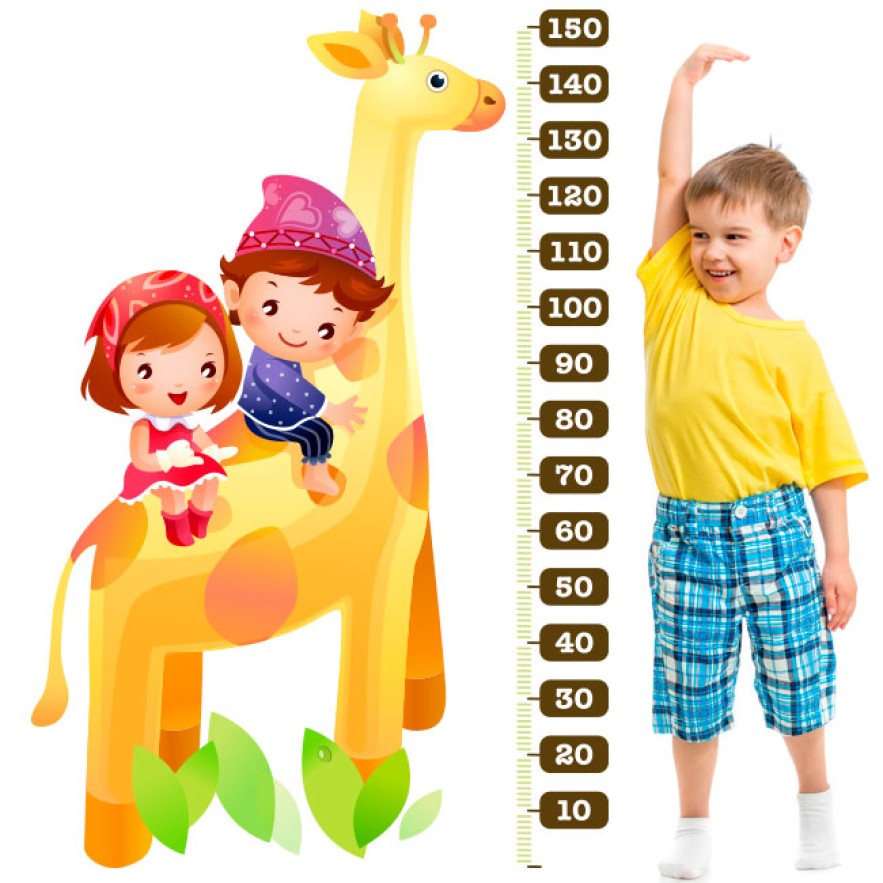 Vinilos y pegatinas infantiles medidor jirafa (medida : 103 x 153 cm)