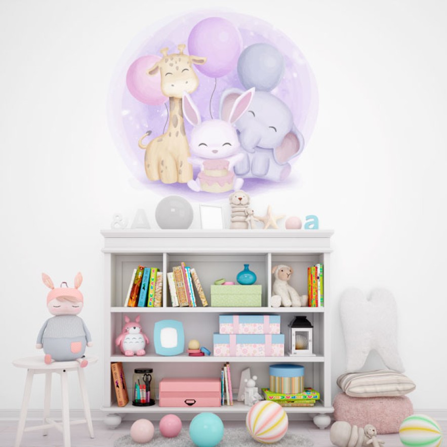 Vinilos y pegatinas para bebé animales infantiles