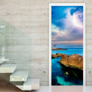 Vinilos y pegatinas para puertas rayos en el mar Vinilos y pegatinas para puertas rayos en el mar