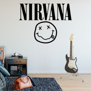 Vinilos y pegatinas rock and roll logo nirvana