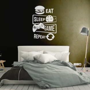 Vinilos y pegatinas videojuegos eat sleep game repeat
