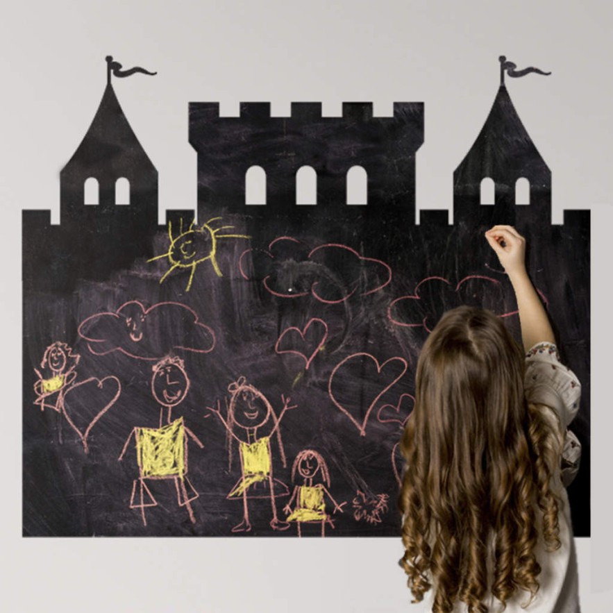 Vinilo infantil pizarra castillo