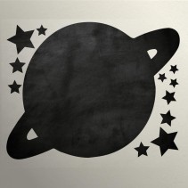 Vinilo infantil pizarra planeta con estrellas