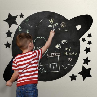 Vinilo infantil pizarra planeta con estrellas Vinilo infantil pizarra planeta con estrellas
