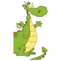 Vinilos infantiles decoración dragón para puertas