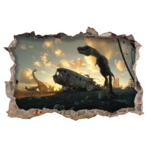 Vinilo pared 3d dinosaurios jurassic park