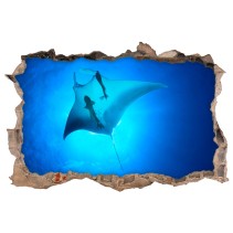 Vinilos decorativos agujeros 3d mantarraya