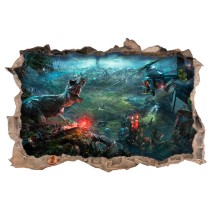Vinilos agujeros 3d dinosaurio jurassic park