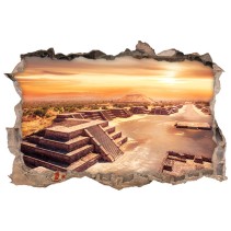 Vinilo agujero 3d méxico pirámides teotihuacán