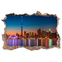 Vinilos agujero pared 3d canadá colores atardecer