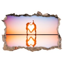Vinilos aguejro 3d siluetas corazón
