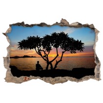 Vinilo agujero 3d atardecer en tailandia