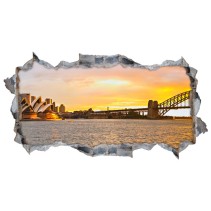 Vinilo agujero 3d puesta de sol bahía de sídney