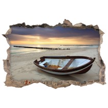 Vinilo agujero 3d amanecer en la playa