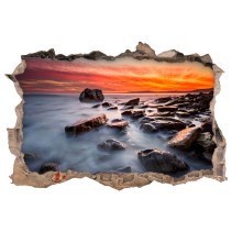 Vinilo agujero 3d rocky beach