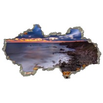 Vinilo agujero 3d amanecer costa de bulgaria