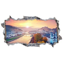 Vinilo agujero 3d atardecer en salzburgo austria
