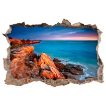 Vinilo agujero 3d atardecer en costa de ankara