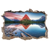Vinilo agujero 3d atardecer lago swift current canada