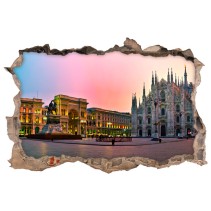 Vinilo agujero 3d catedral duomo milán italia