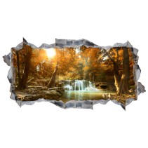 Vinilo agujero 3d cascadas y naturaleza