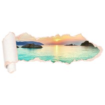Vinilos papel rasgado 3d amanecer playas vietnam
