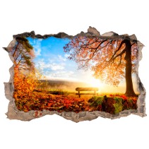 Vinilos paredes 3d atardecer en el campo