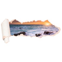 Vinilos atardecer en el mar papel rasgado 3d