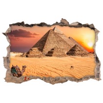 Vinilos agujero 3d atardecer egipto pirámides de giza