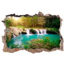 Vinilos agujeros 3d cascadas al atardecer
