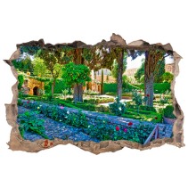 Vinilos agujero 3d jardín la alhambra
