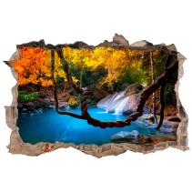 Vinilos agujero 3d cascada de asia
