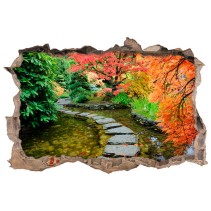 Vinilos agujero 3d jardín japonés