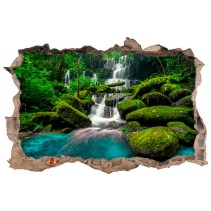 Vinilos agujeros 3d cascadas en la selva
