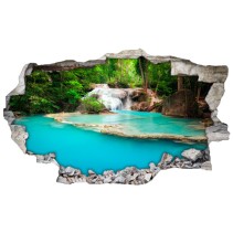 Vinilos agujeros 3d cascadas en medio del bosque