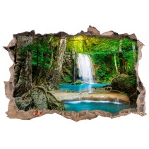 Vinilos decorativos agujero 3d cascadas en el bosque