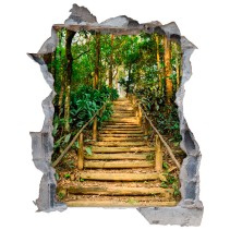 Vinilos agujero 3d escalera en la montaña