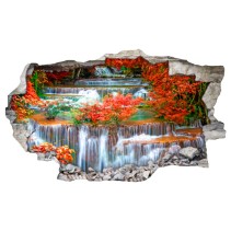 Vinilos agujero pared 3d cascadas en la naturaleza