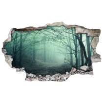 Vinilo agujero pared 3d camino en la naturaleza