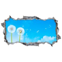 Vinilos decorativos agujero 3d flores diente de león