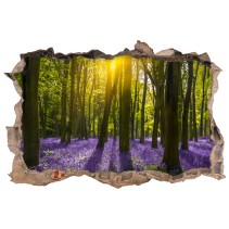 Vinilos agujero 3d flores campanillas azules en el bosque