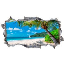 Vinilos agujero 3d jamaica palmera en la playa