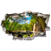 Vinilos agujero 3d cascadas montañas