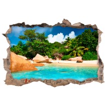 Vinilos agujero 3d isla tropical