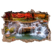 Vinilos agujero 3d cascadas natural